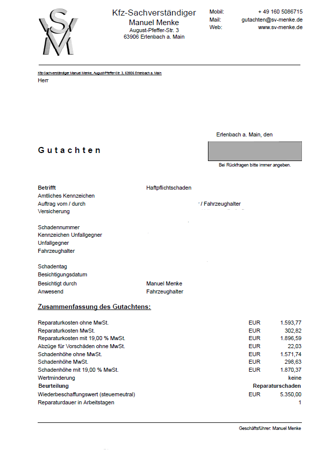Kurzgutachten